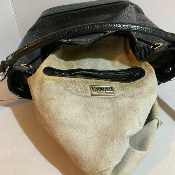 Francesco rogani black croc leather satchel handbag - Picture 10 of 15